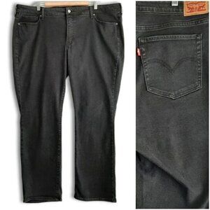 LEVI'S 414 Classic Straight Jeans Mid-Rise Black Plus Sz 24 W